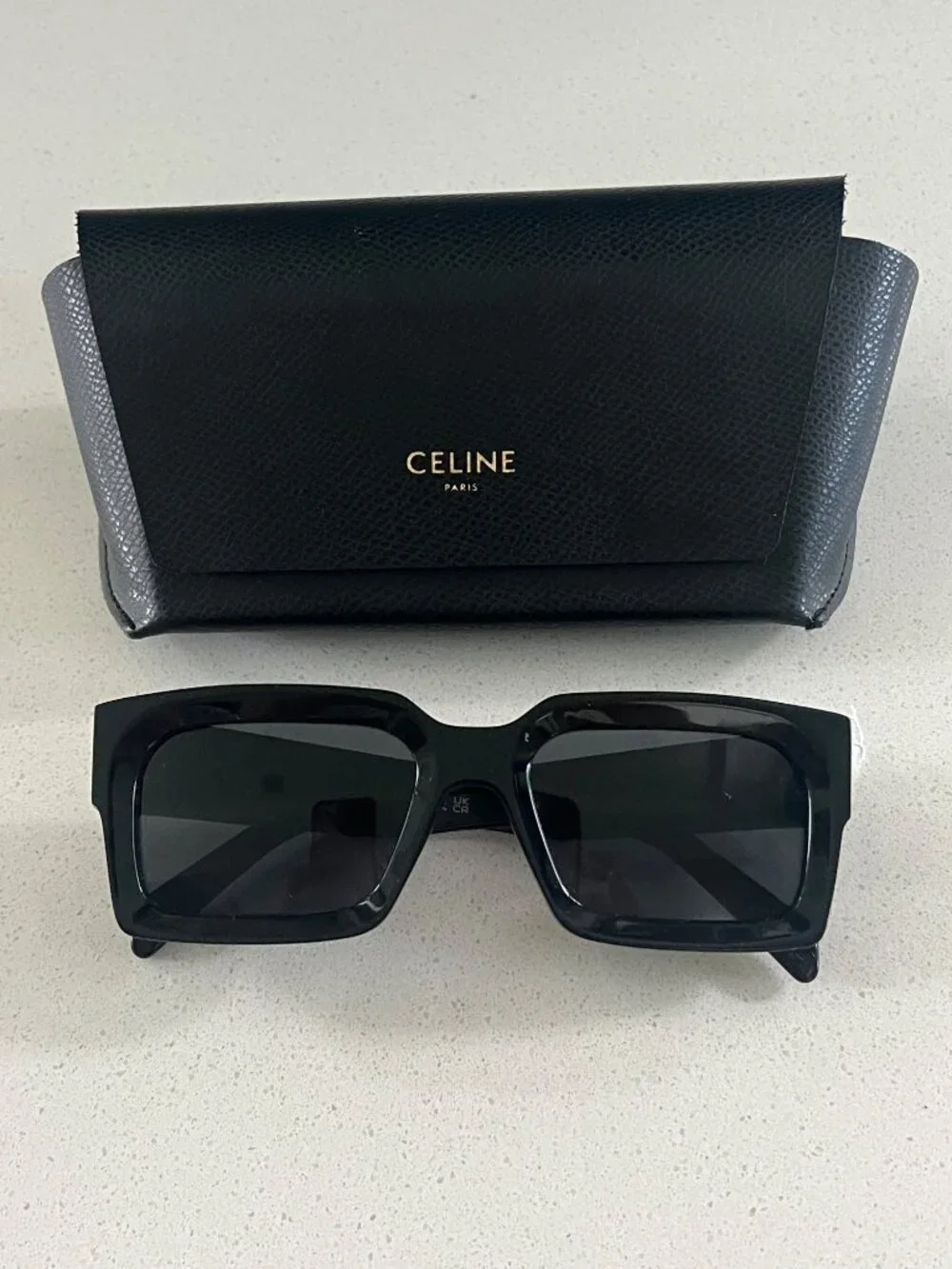 CELINE CL40280U 01A Bold Three Dots 54MM BLACK Rectangular Sunglasses
